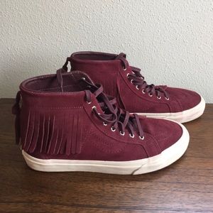 EUC Vans Marion Suede Fringe Shoes 10W